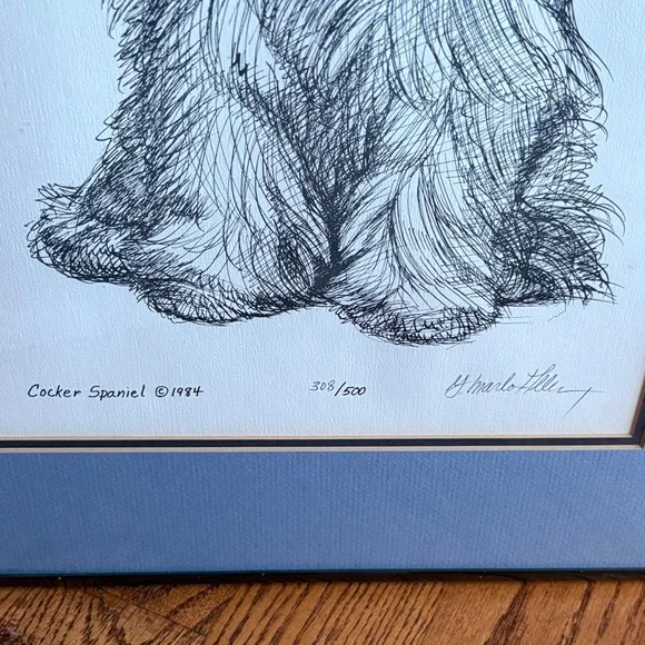 Framed Cocker Spaniel Sketch Art Print - Picture 3 of 6
